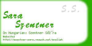 sara szentner business card